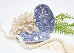Seifenschale Keramik blau
